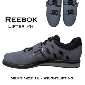 Reebok Lifter PR Mens 12 Grey Black Weightlifting Powerlifting Shoes